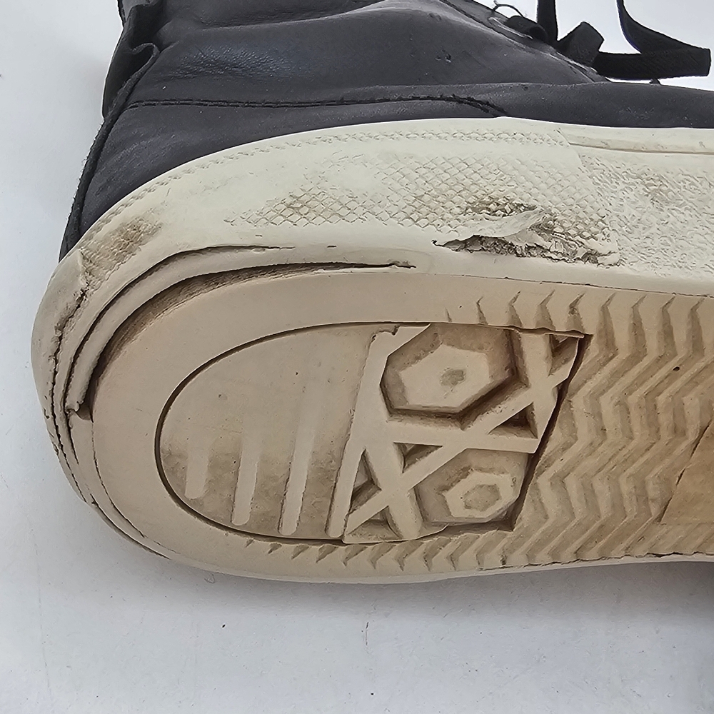 AllSaints Dumont Black Leather High-Top Sneakers EU 44 US 11 Preowned - Picture 9 of 11